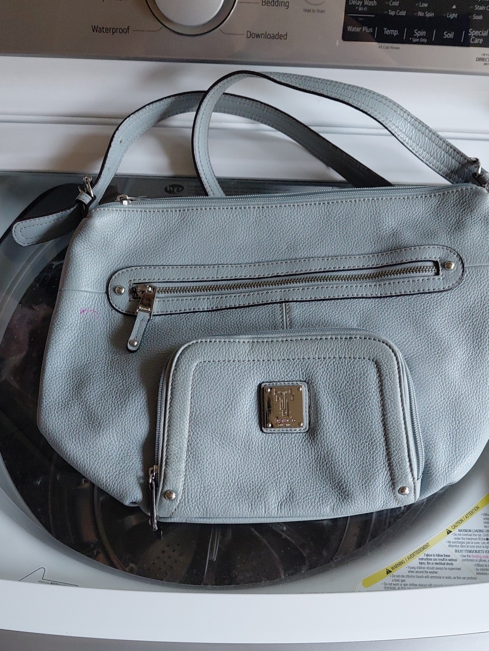 Light Blue Women's Leather Shoulder Bag by Tignanello